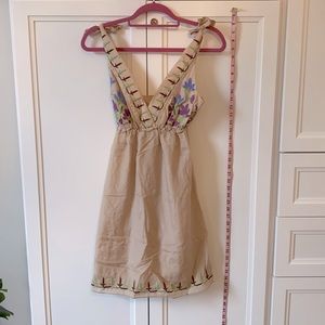 DeJaVu khaki dress with shoulder ties